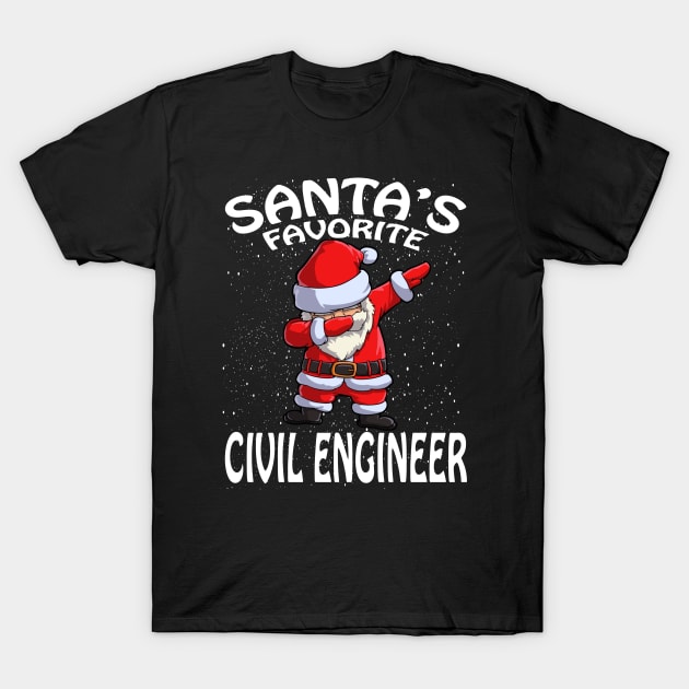 Santas Favorite Civil Engineer Christmas T-Shirt by intelus